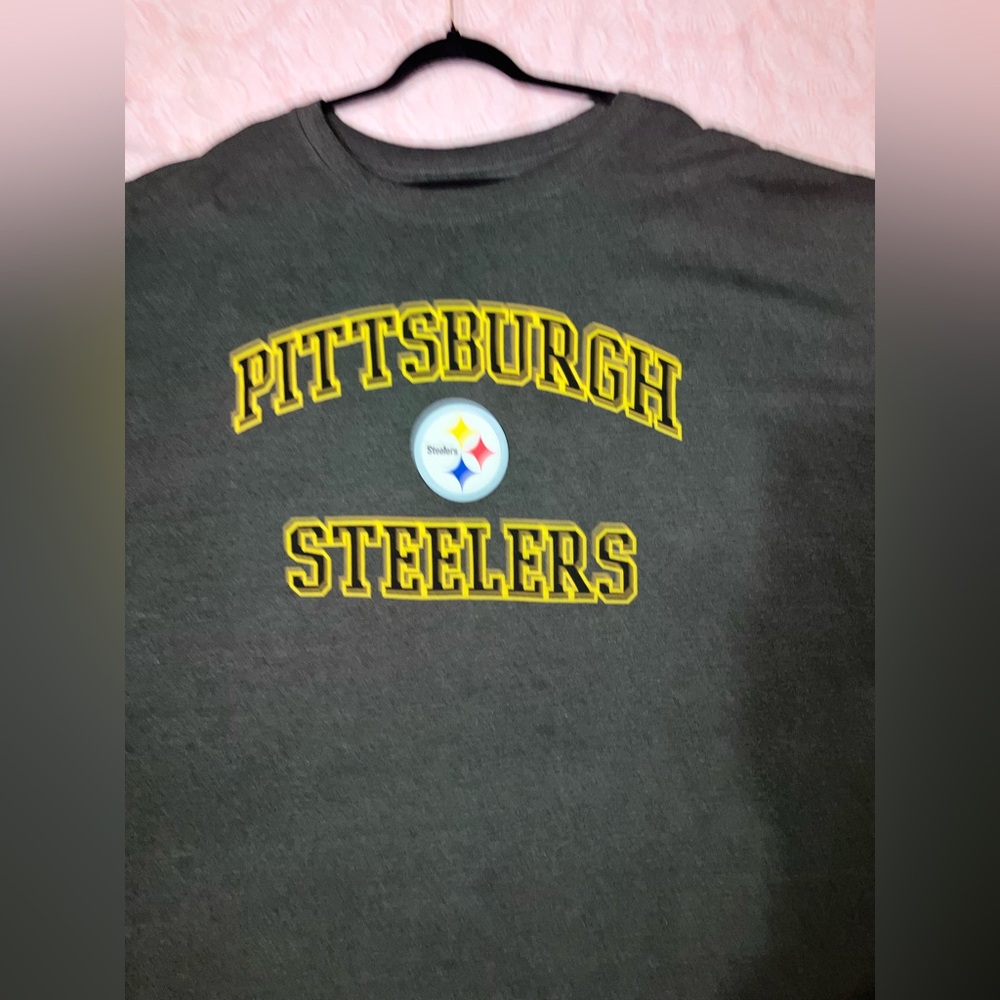 Majestic Athletic Charcoal Gray Men’s 6X Pittsburgh Steelers T-Shirt - Picture 2 of 7